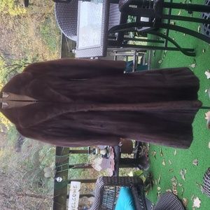 Mink fur long coat